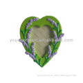 green love heart shape ceramic foto frame with purple flower